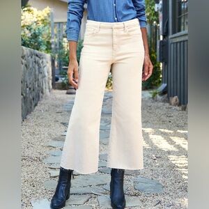 Frank & Eileen Galway Wide Leg Denim Pants, size 25, almond/cream color